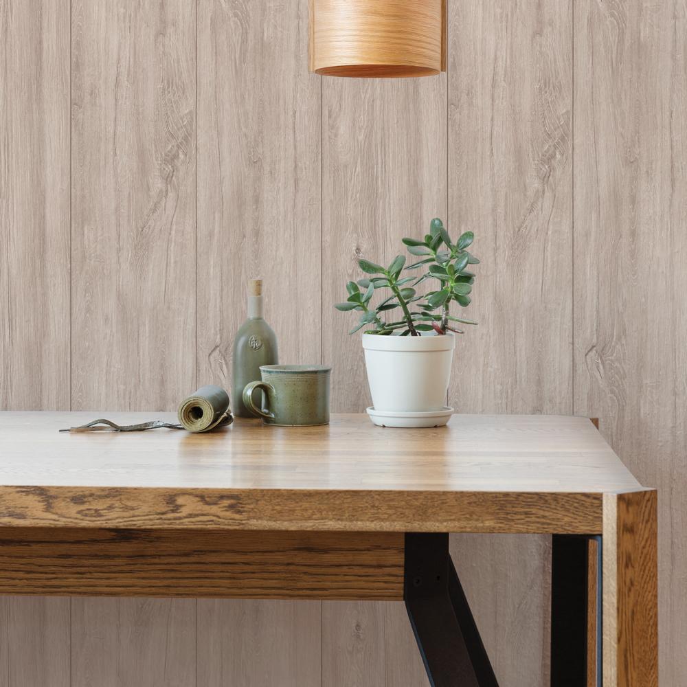 DecoratorsBest Wood Plank Light Ash Peel and Stick Wallpaper, 28 sq. ft.