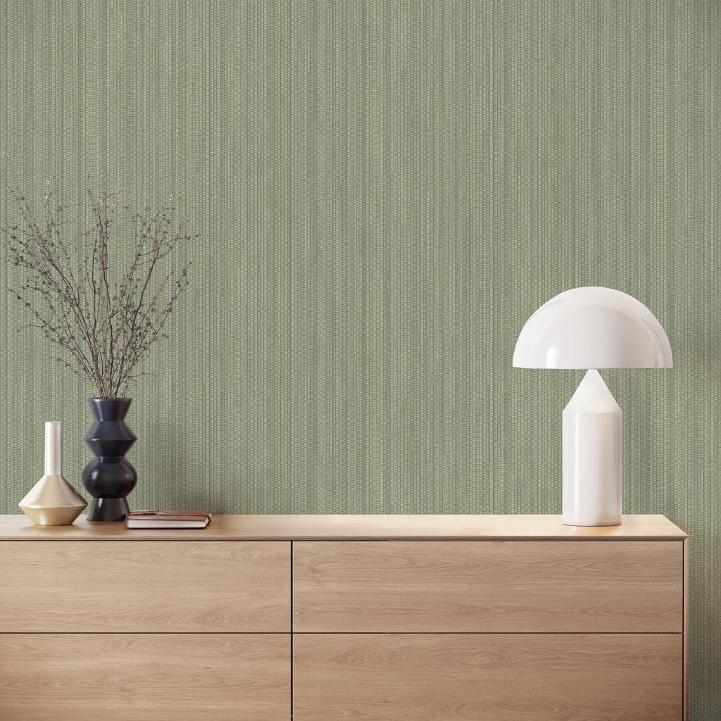 DecoratorsBest Textured Grasscloth Sage Peel and Stick Wallpaper, 28 sq. ft.
