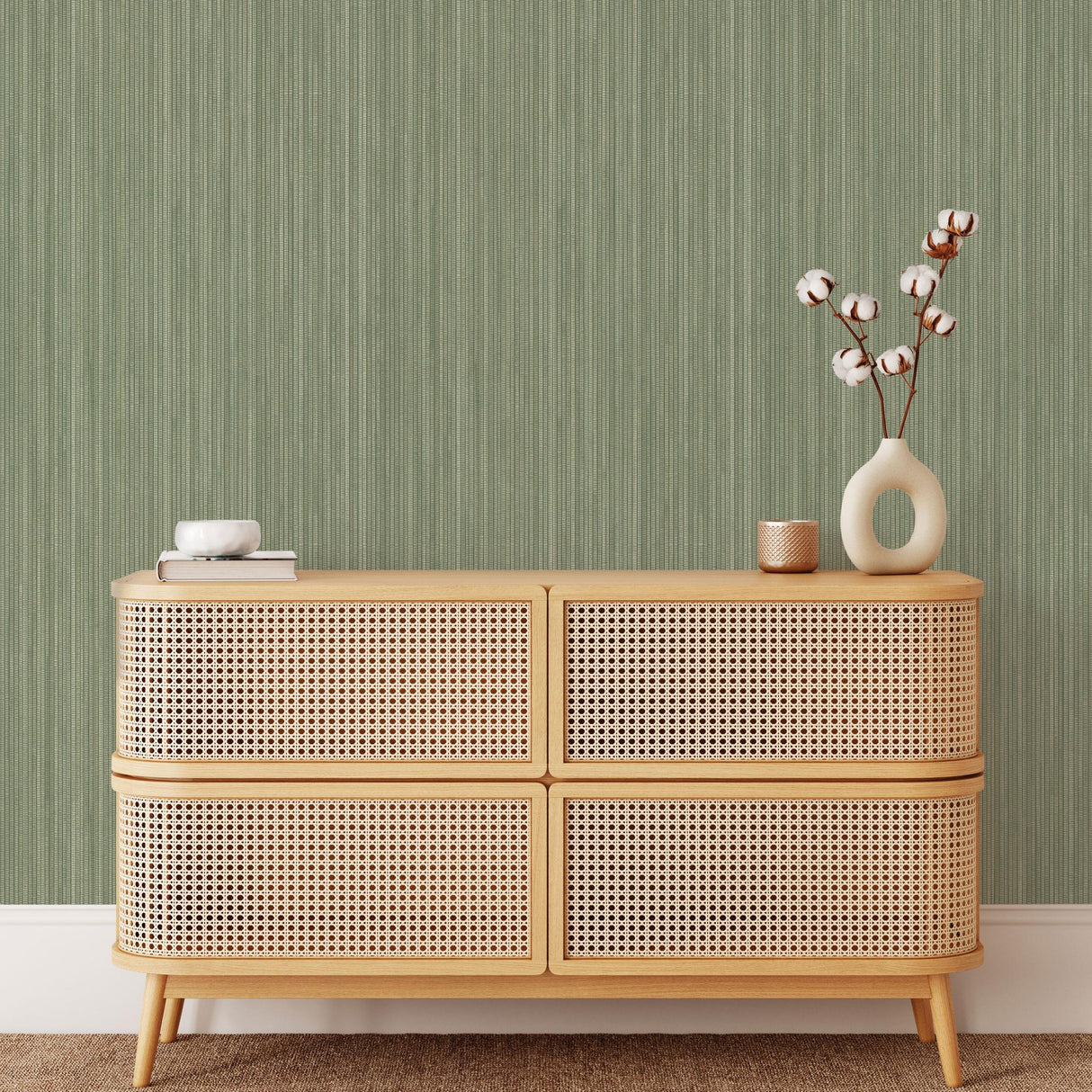 DecoratorsBest Textured Grasscloth Silver Peel and Stick Wallpaper, 28 sq. ft.