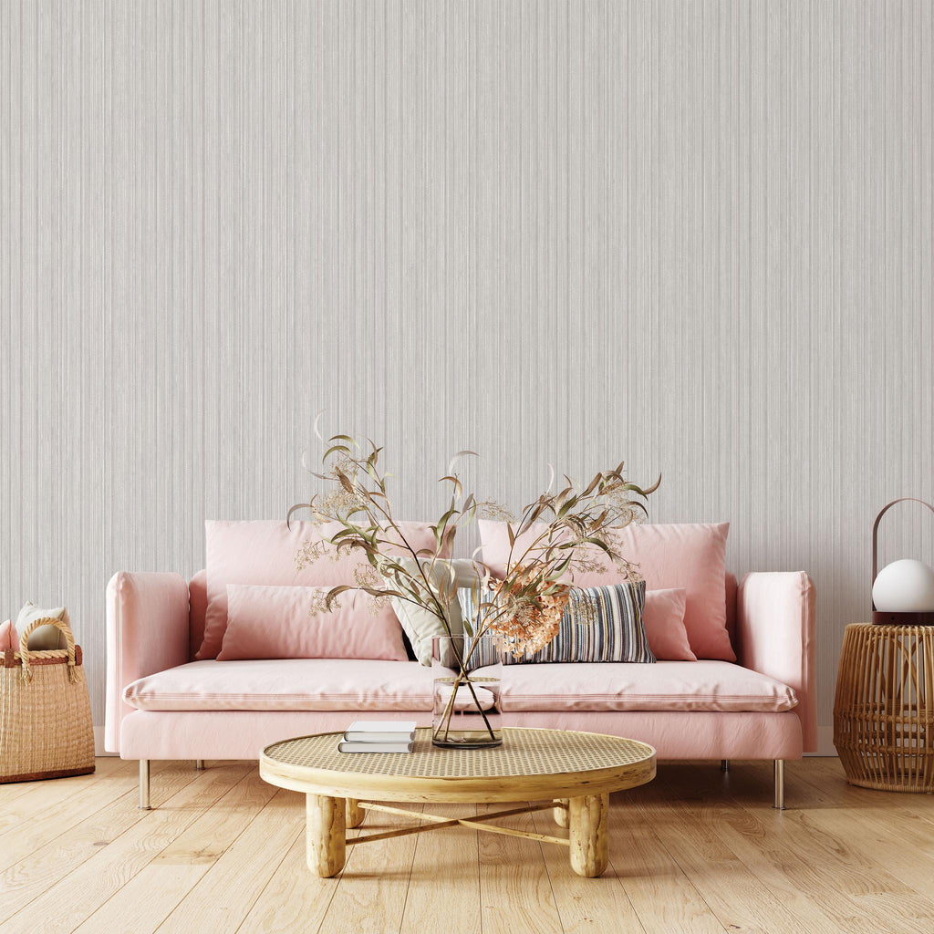 DecoratorsBest Textured Grasscloth Silver Peel and Stick Wallpaper, 28 sq. ft.