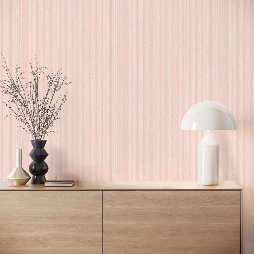 DecoratorsBest Textured Grasscloth Pink Peel and Stick Wallpaper, 28 sq. ft.