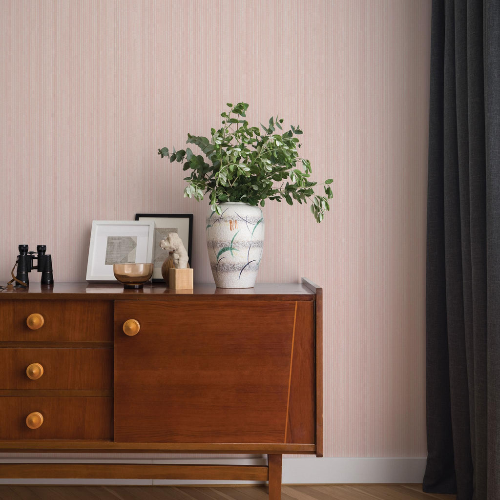 DecoratorsBest Textured Grasscloth Pink Peel and Stick Wallpaper, 28 sq. ft.