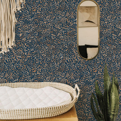 DecoratorsBest Brushstrokes Tan and Blue Peel and Stick Wallpaper, 28 sq. ft.