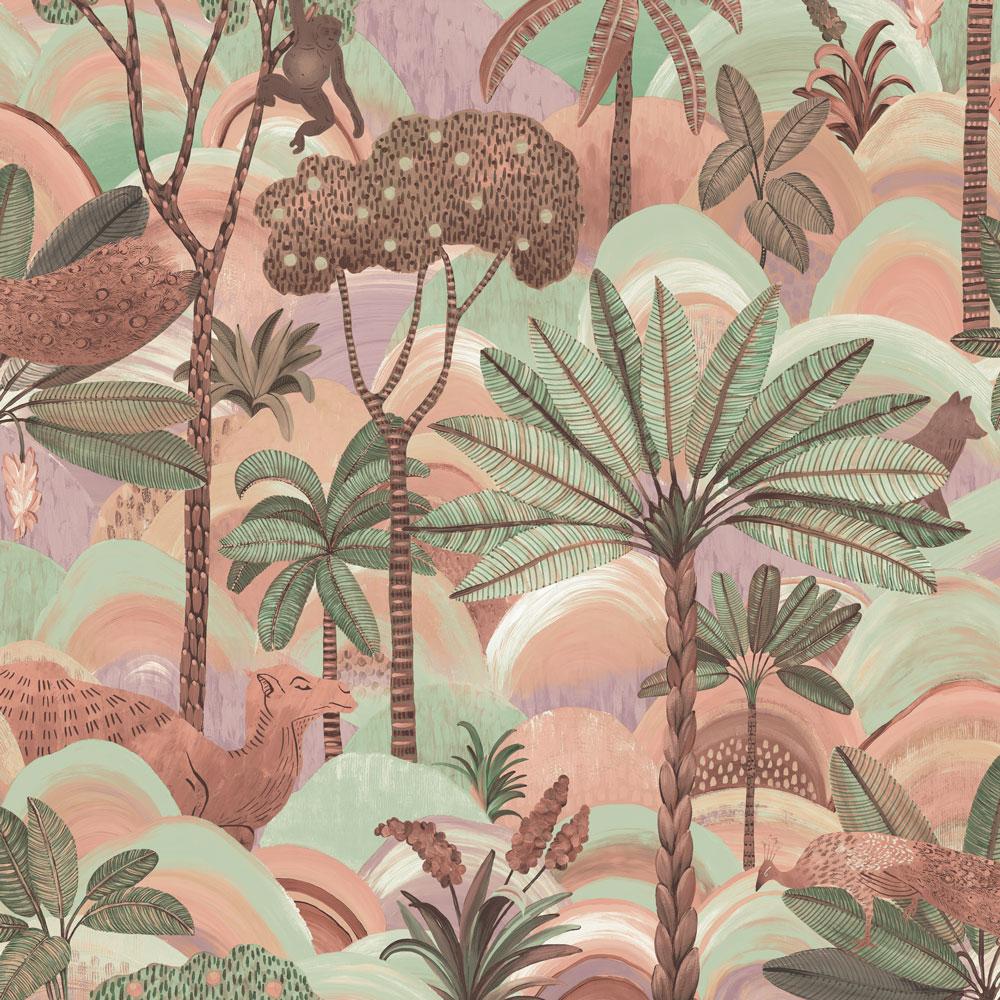 Tempaper Desert Dreamscape Terracotta and Green Peel and Stick Wallpaper, 28 sq. ft.