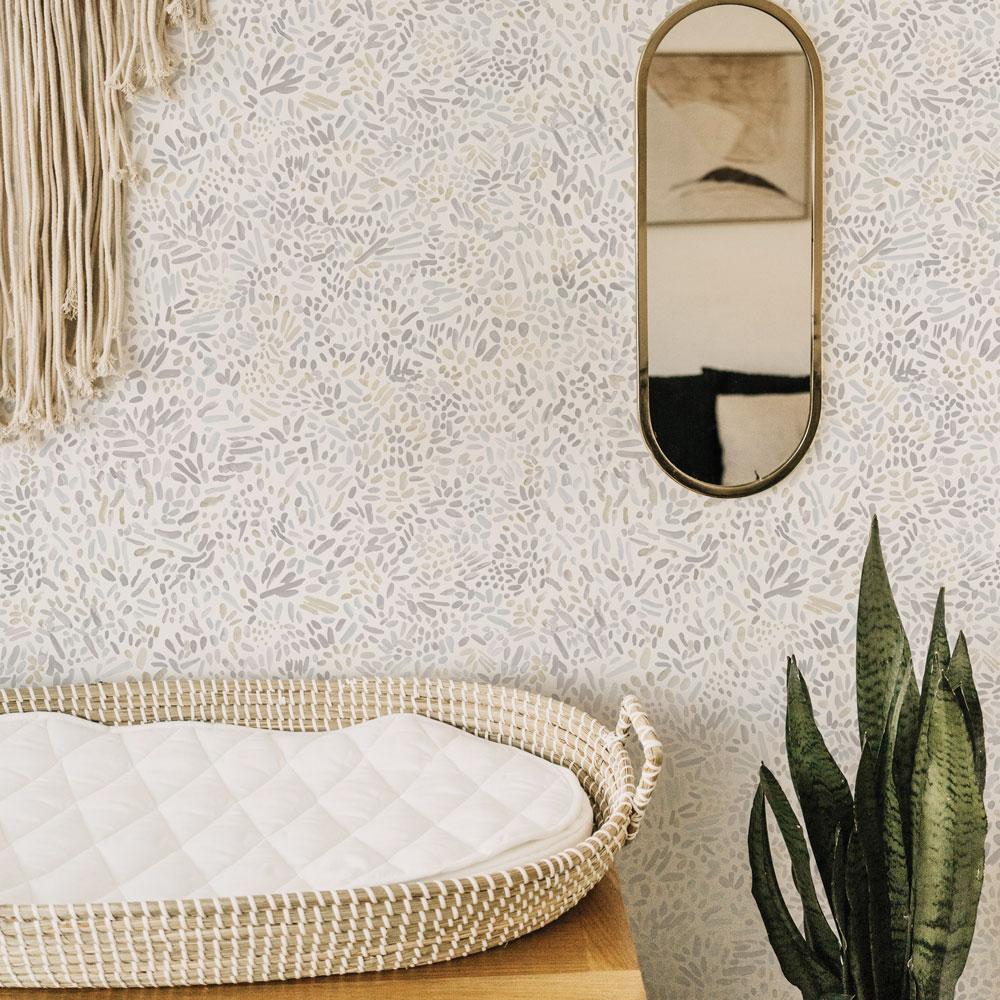 DecoratorsBest Brushstrokes Grey Peel and Stick Wallpaper, 28 sq. ft.