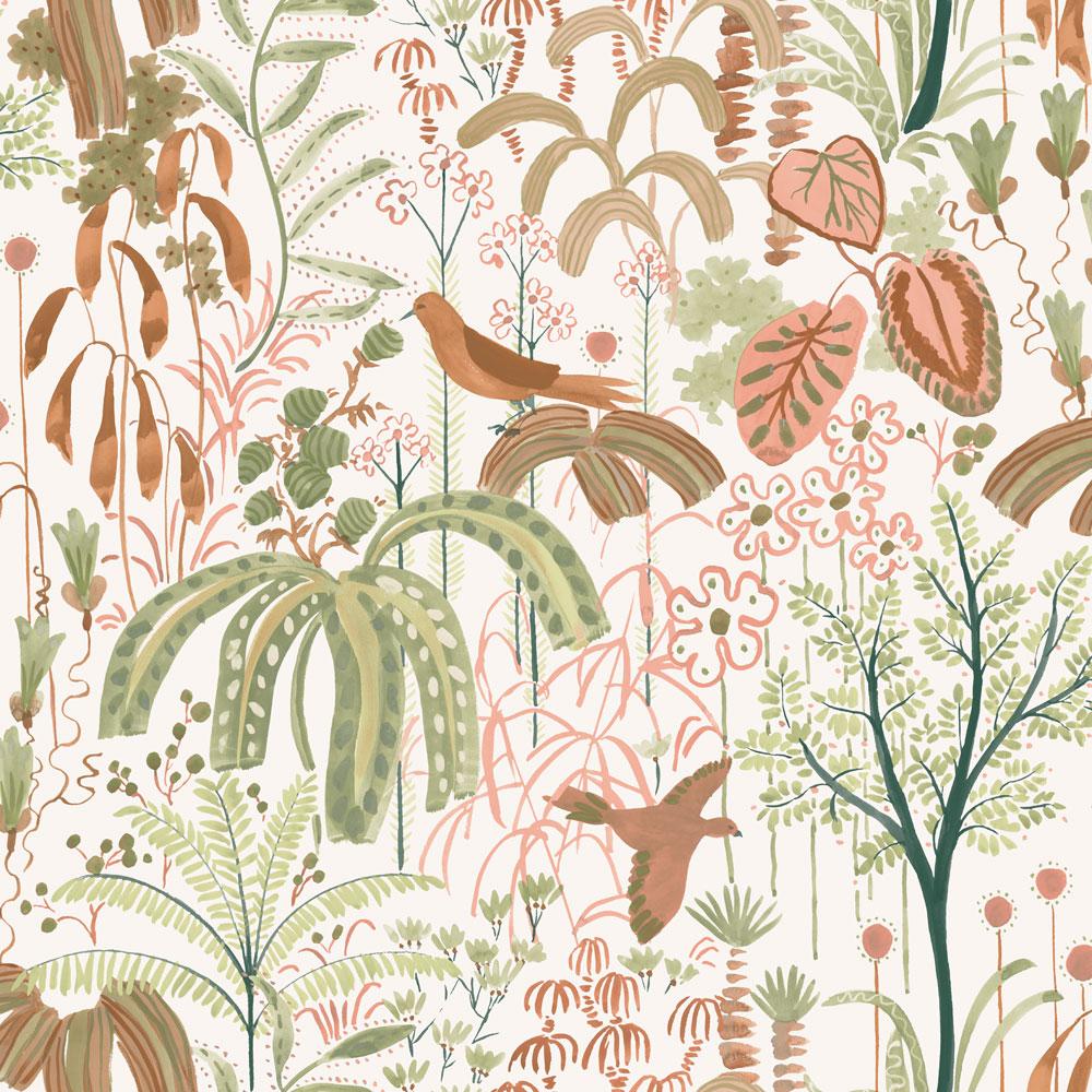 Tempaper Weeping Willow Terracotta and Sage Peel and Stick Wallpaper, 28 sq. ft.