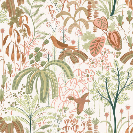 Tempaper Weeping Willow Terracotta and Sage Peel and Stick Wallpaper, 28 sq. ft.
