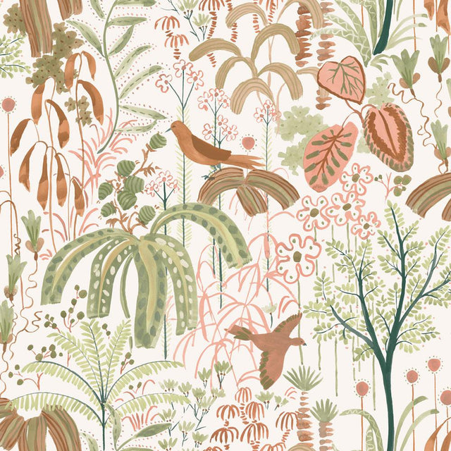 Tempaper Weeping Willow Terracotta and Sage Peel and Stick Wallpaper, 28 sq. ft.