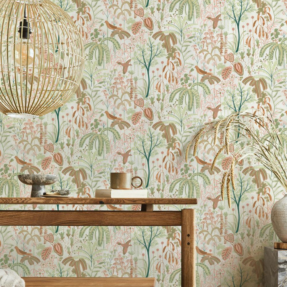 DecoratorsBest Weeping Willow Terracotta and Sage Peel and Stick Wallpaper, 28 sq. ft.