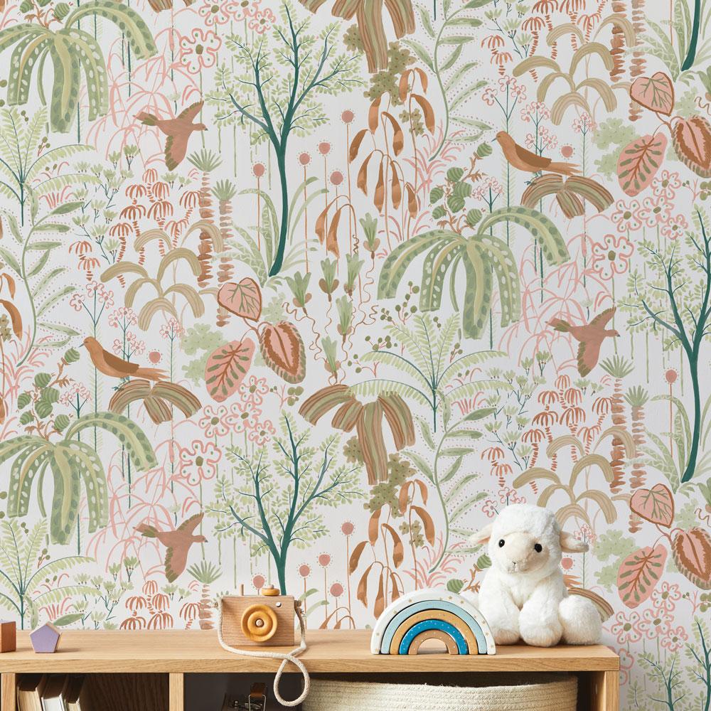 DecoratorsBest Weeping Willow Terracotta and Sage Peel and Stick Wallpaper, 28 sq. ft.