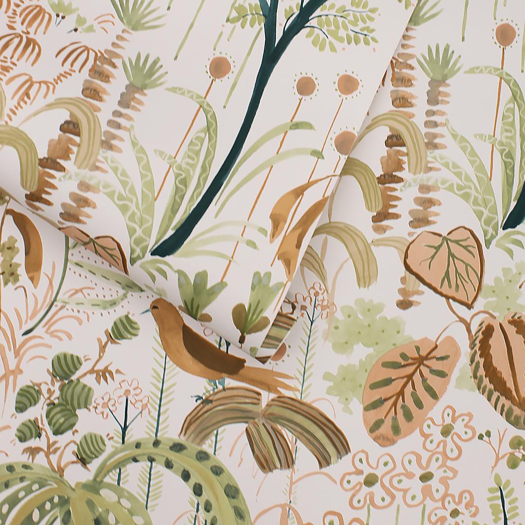 DecoratorsBest Weeping Willow Terracotta and Sage Peel and Stick Wallpaper, 28 sq. ft.