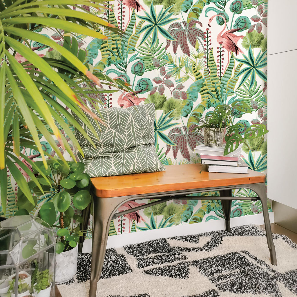 DecoratorsBest Tropical Medley Multi-Color Peel and Stick Wallpaper, 28 sq. ft.