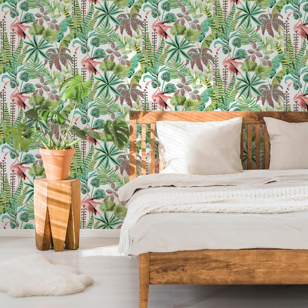 DecoratorsBest Tropical Medley Multi-Color Peel and Stick Wallpaper, 28 sq. ft.