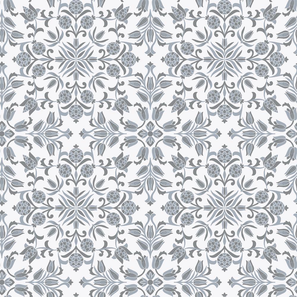 Tempaper Ornate Tile Grey Peel and Stick Wallpaper, 28 sq. ft.