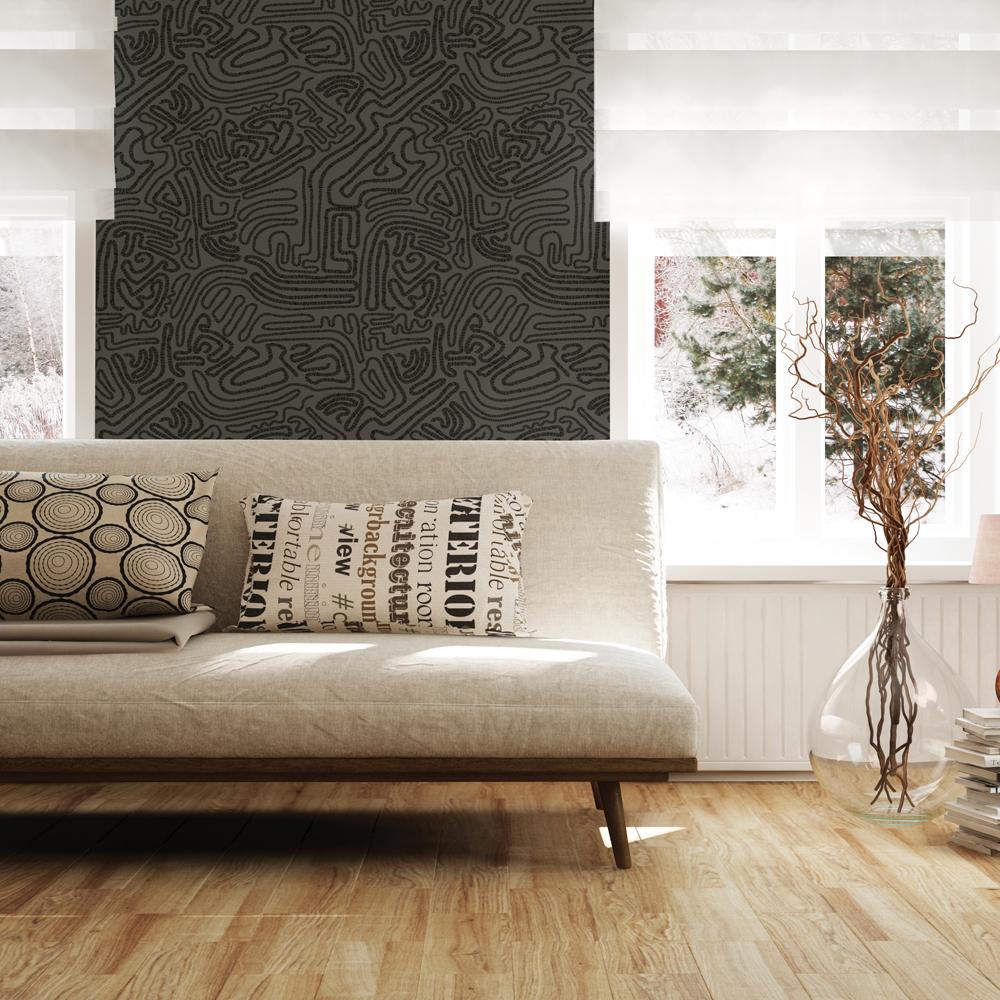 DecoratorsBest Abstract Doodle Black Peel and Stick Wallpaper, 28 sq. ft.