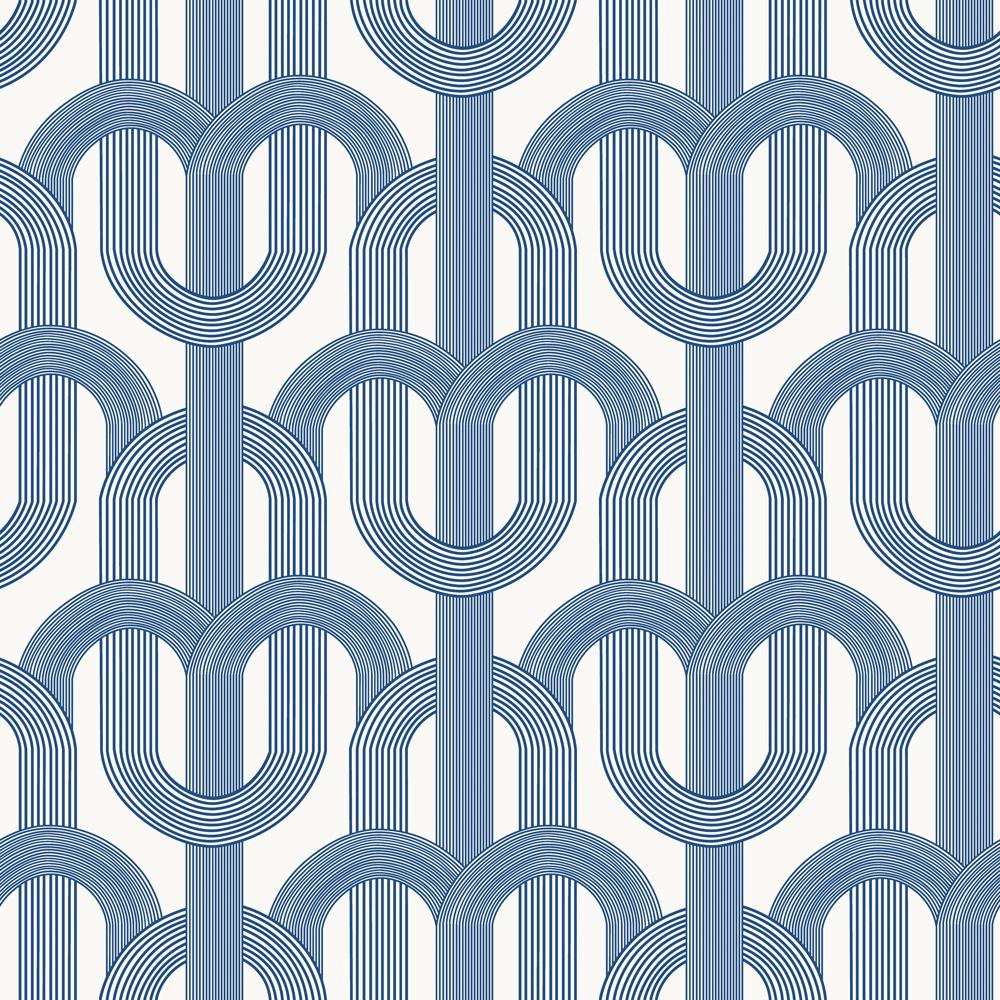 DecoratorsBest Abstract Arch Blue Peel and Stick Wallpaper, 28 sq. ft.