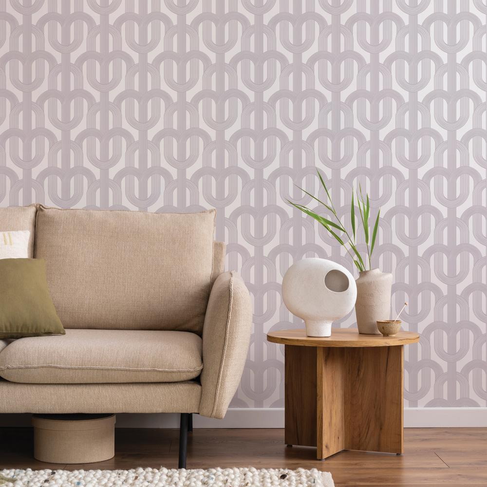 Decoratorsbest Abstract Arch Mauve Peel And Stick Wallpaper, 28 Sq. Ft