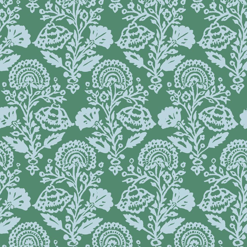 Tempaper Damask Bloom Green Peel and Stick Wallpaper, 28 sq. ft.
