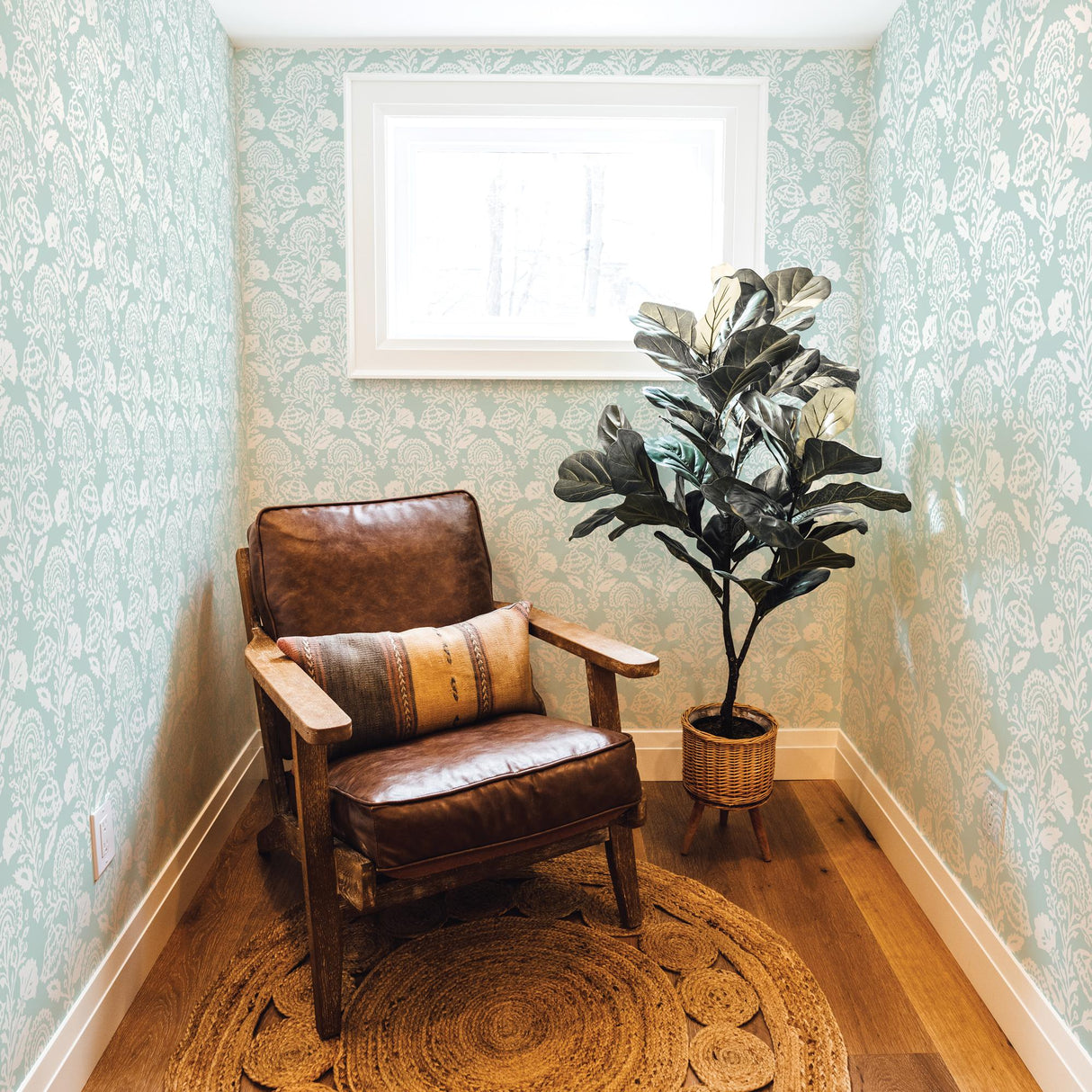 DecoratorsBest Damask Bloom Light Green Peel and Stick Wallpaper, 28 sq. ft.