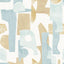 Tempaper Geo Collage Blue and Tan Peel and Stick Wallpaper, 28 sq. ft.