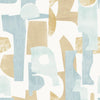 Decoratorsbest Peel And Stick Geo Collage Blue And Tan Wallpaper