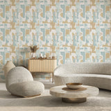 DecoratorsBest Geo Collage Blue and Tan Peel and Stick Wallpaper, 28 sq. ft.