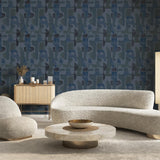 DecoratorsBest Geo Collage Dark Blue Peel and Stick Wallpaper, 28 sq. ft.