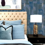 DecoratorsBest Geo Collage Dark Blue Peel and Stick Wallpaper, 28 sq. ft.