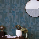 DecoratorsBest Geo Collage Dark Blue Peel and Stick Wallpaper, 28 sq. ft.