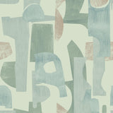 Tempaper Geo Collage Green and Tan Peel and Stick Wallpaper, 28 sq. ft.