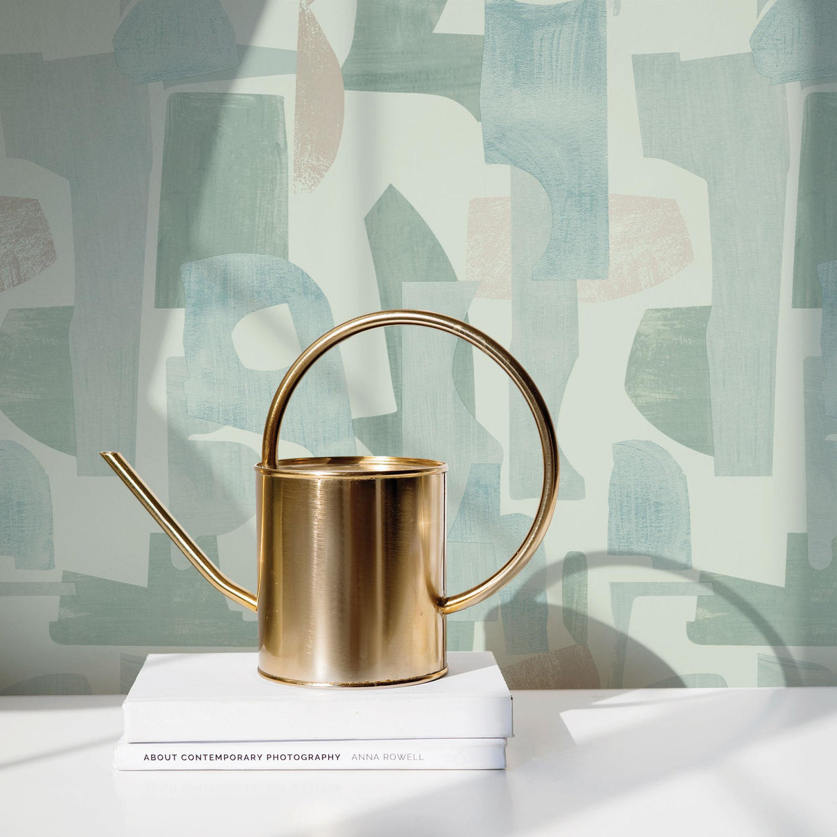 DecoratorsBest Geo Collage Green and Tan Peel and Stick Wallpaper, 28 sq. ft.