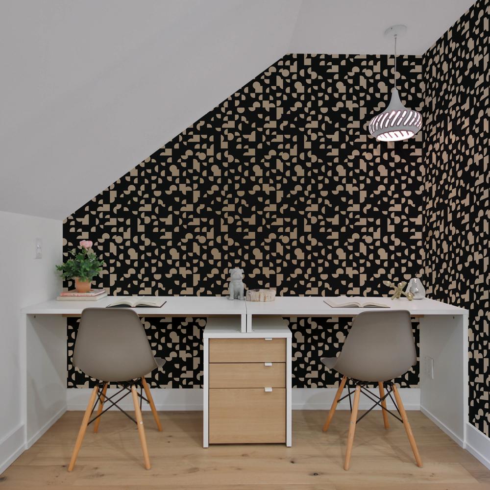 DecoratorsBest Metallic Mod Black Peel and Stick Wallpaper, 28 sq. ft.