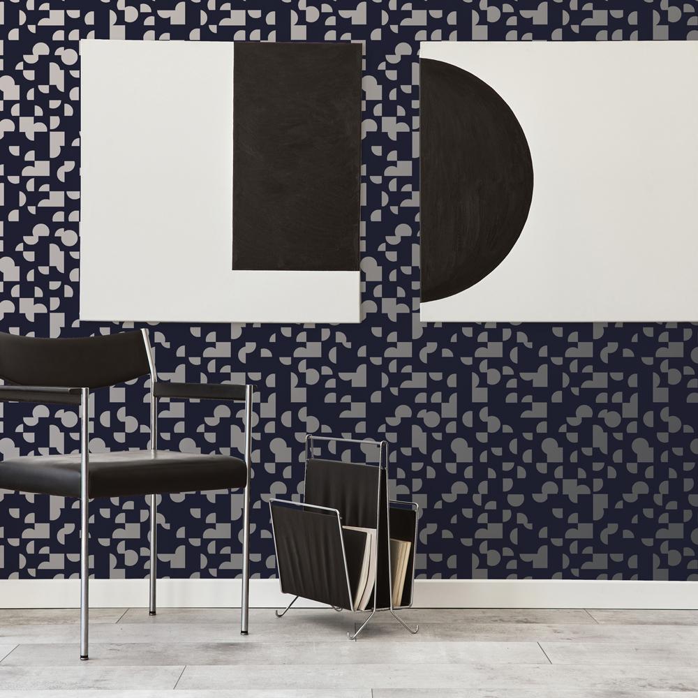 DecoratorsBest Metallic Mod Blue Peel and Stick Wallpaper, 28 sq. ft.