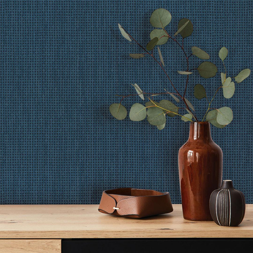 DecoratorsBest Rattan Blue Peel and Stick Wallpaper, 28 sq. ft.