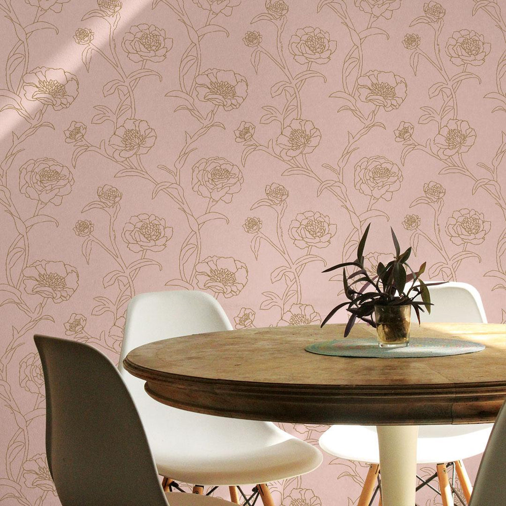 DecoratorsBest Delicate Peony Pink Peel and Stick Wallpaper, 28 sq. ft.