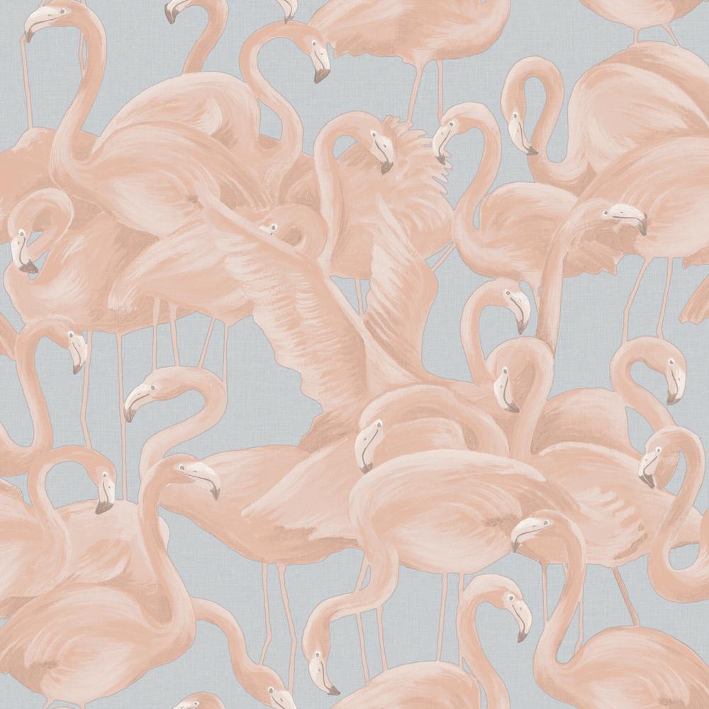 DecoratorsBest Flamingo Fantasy Pink and Powder Blue Peel and Stick Wallpaper, 28 sq. ft.