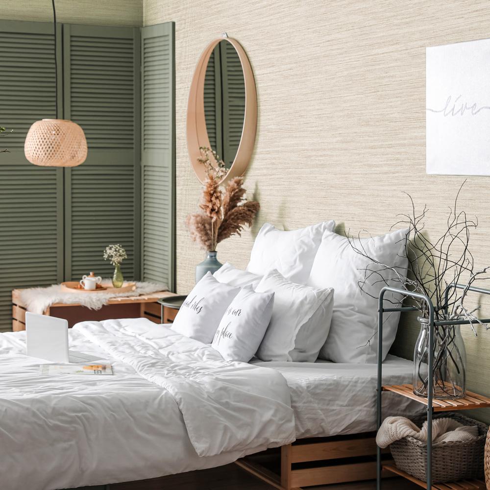 DecoratorsBest Faux Grasscloth Natural Peel and Stick Wallpaper, 28 sq. ft.