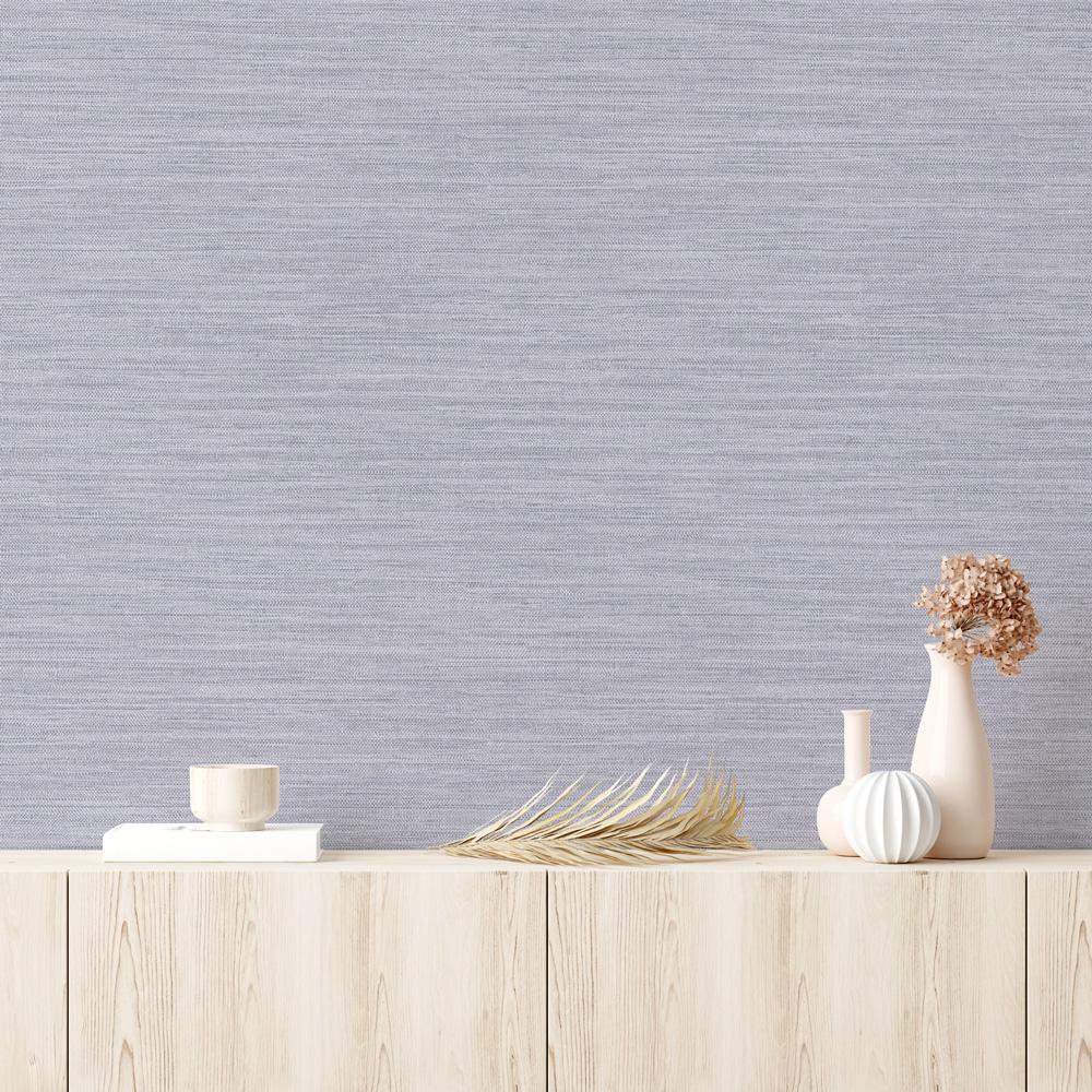 DecoratorsBest Faux Grasscloth Light Blue Peel and Stick Wallpaper, 28 sq. ft.