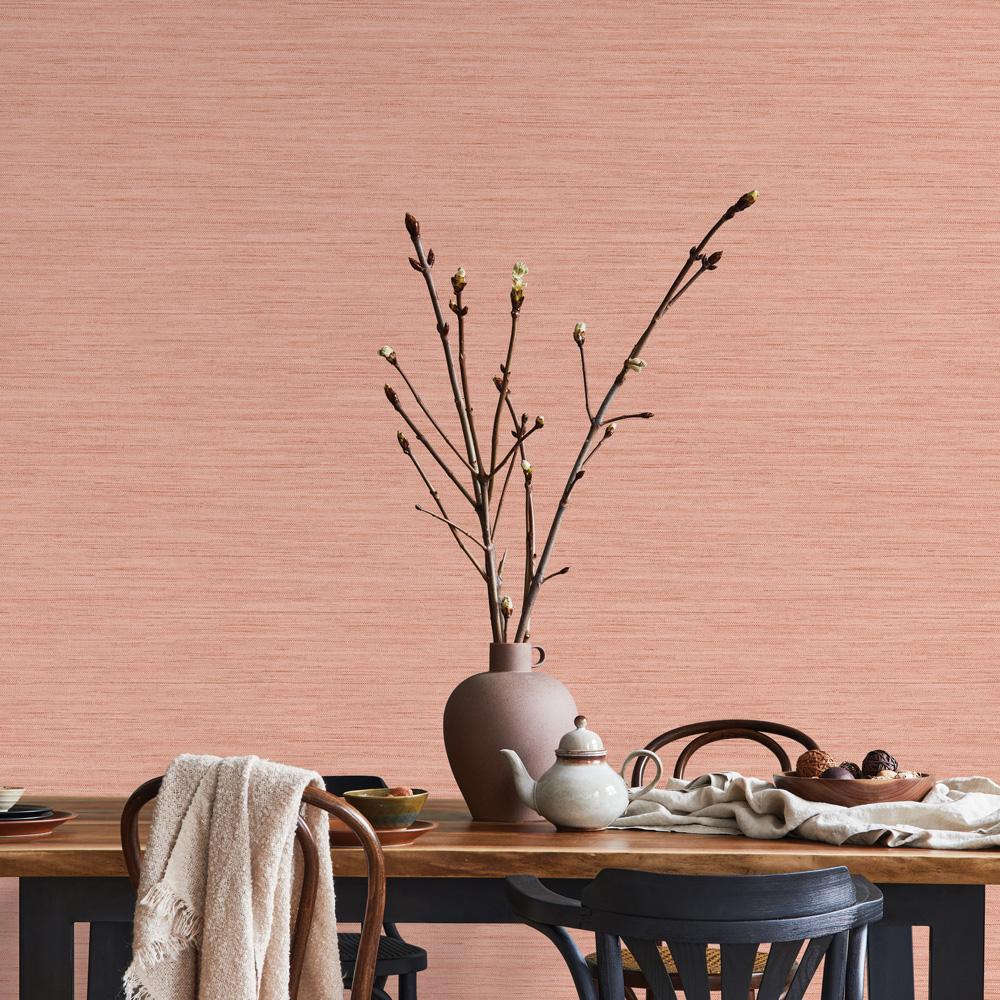 DecoratorsBest Faux Grasscloth Coral Peel and Stick Wallpaper, 28 sq. ft.