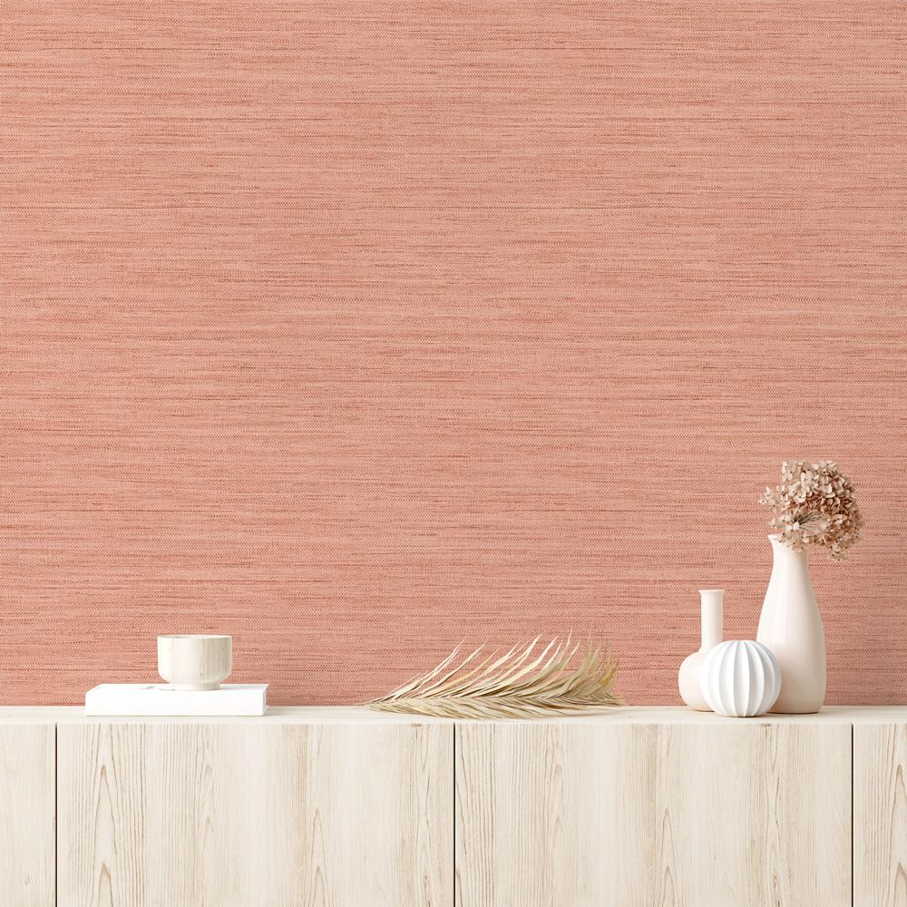 DecoratorsBest Faux Grasscloth Coral Peel and Stick Wallpaper, 28 sq. ft.