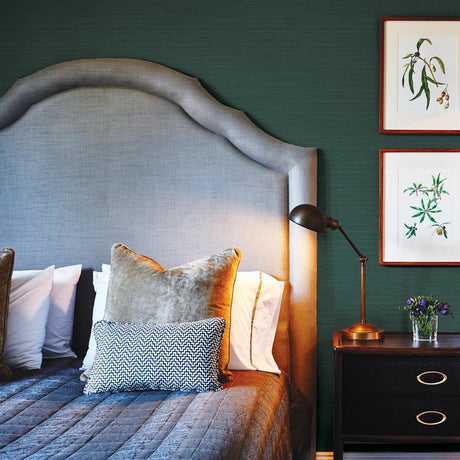 DecoratorsBest Faux Grasscloth Teal Peel and Stick Wallpaper, 28 sq. ft.