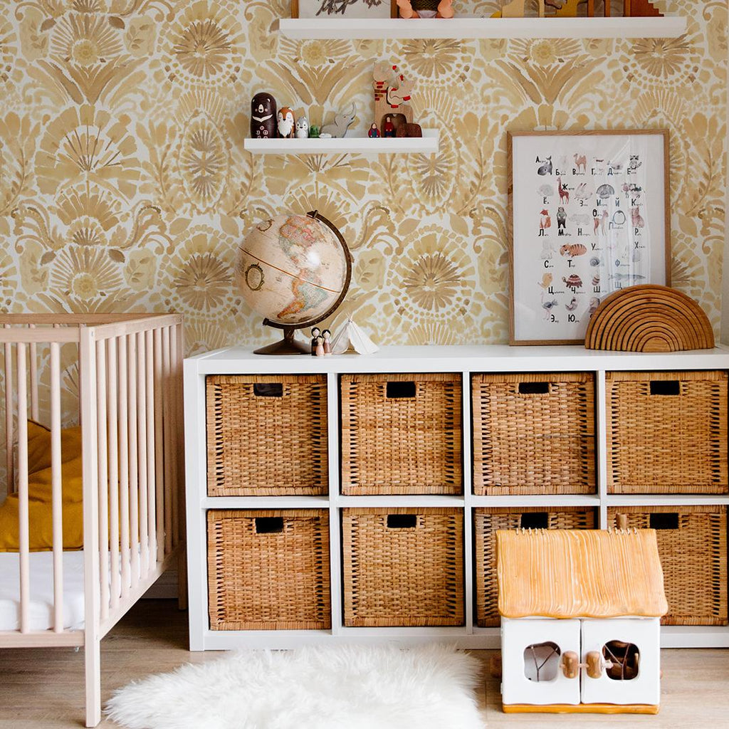 DecoratorsBest Boho Golden Yellow Peel and Stick Wallpaper, 28 sq. ft.