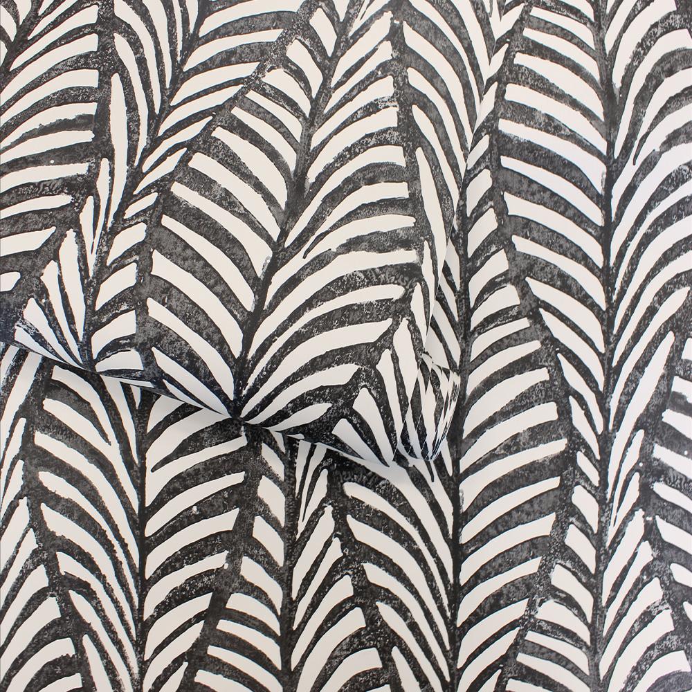 DecoratorsBest Leaves Black Peel and Stick Wallpaper, 28 sq. ft.