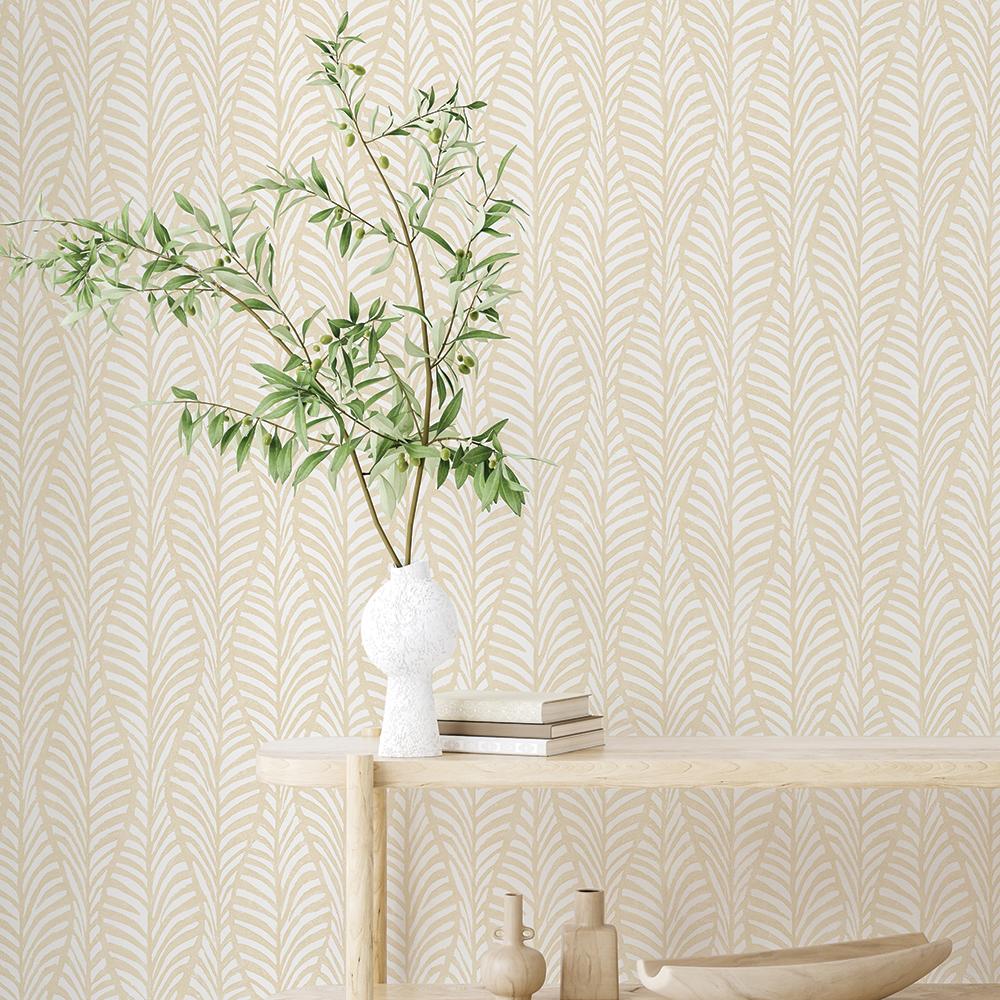 DecoratorsBest Leaves White Peel and Stick Wallpaper, 28 sq. ft.