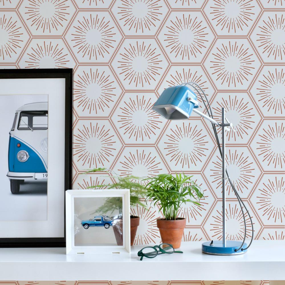 DecoratorsBest Honeycomb Tile Bronze Peel and Stick Wallpaper, 28 sq. ft.