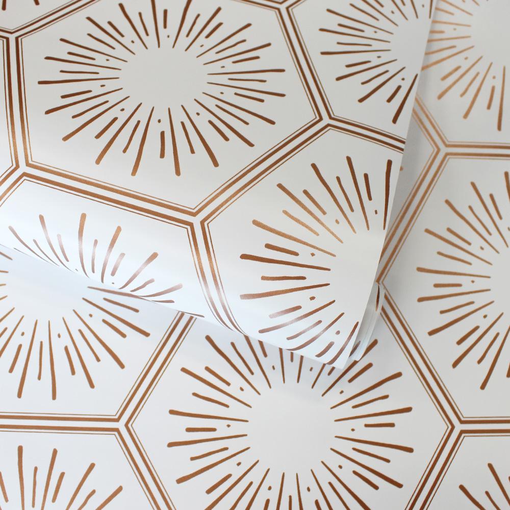 DecoratorsBest Honeycomb Tile Bronze Peel and Stick Wallpaper, 28 sq. ft.