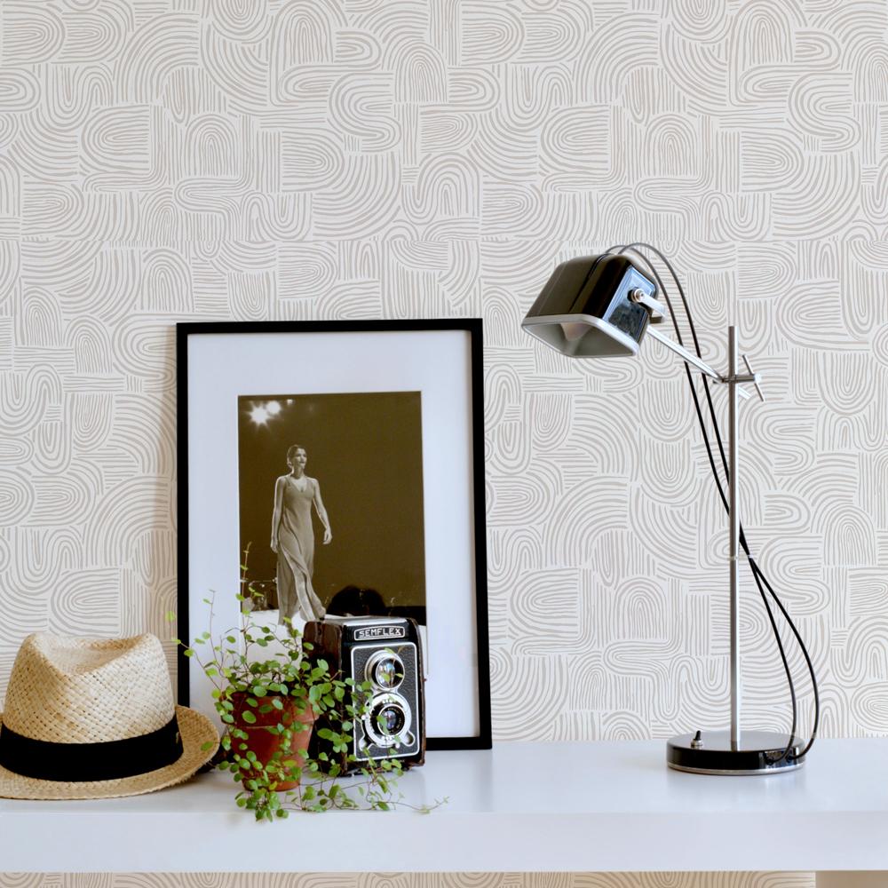 DecoratorsBest Waves Neutral Peel and Stick Wallpaper, 28 sq. ft.