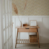 DecoratorsBest Retro Daisy by The Novogratz Yellow and Grey Peel and Stick Wallpaper, 28 sq. ft.