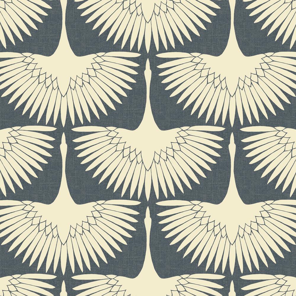 Tempaper Cranes by Genevieve Gorder Blue Peel and Stick Wallpaper, 28 sq. ft.