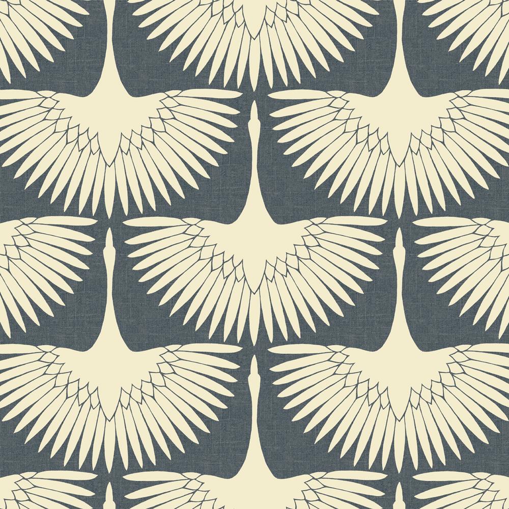 DecoratorsBest Cranes by Genevieve Gorder Blue Peel and Stick Wallpaper, 28 sq. ft.